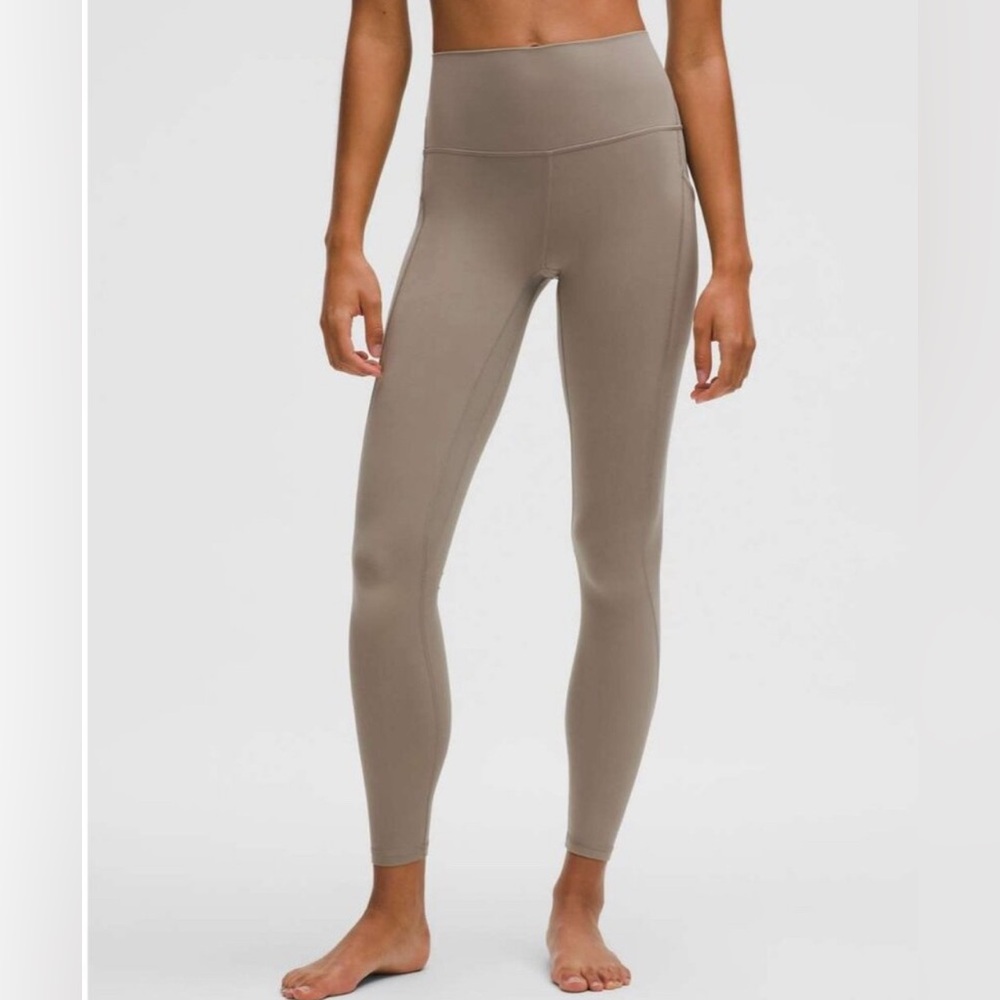 Lululemon Align HR Pant 28” pockets warm ash gray wshg NWT